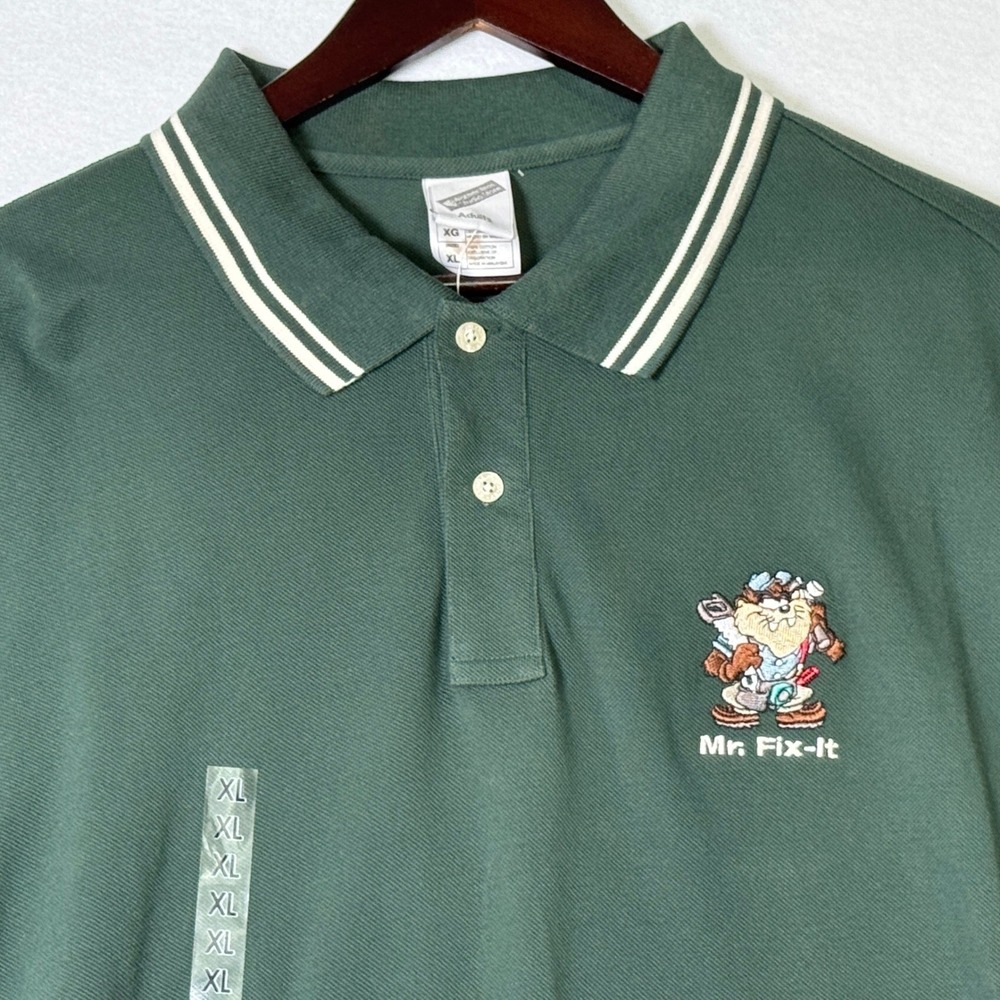 Warner Bros Studio Store Mens XL Vintage 90s Taz Mr Fix-It Polo New